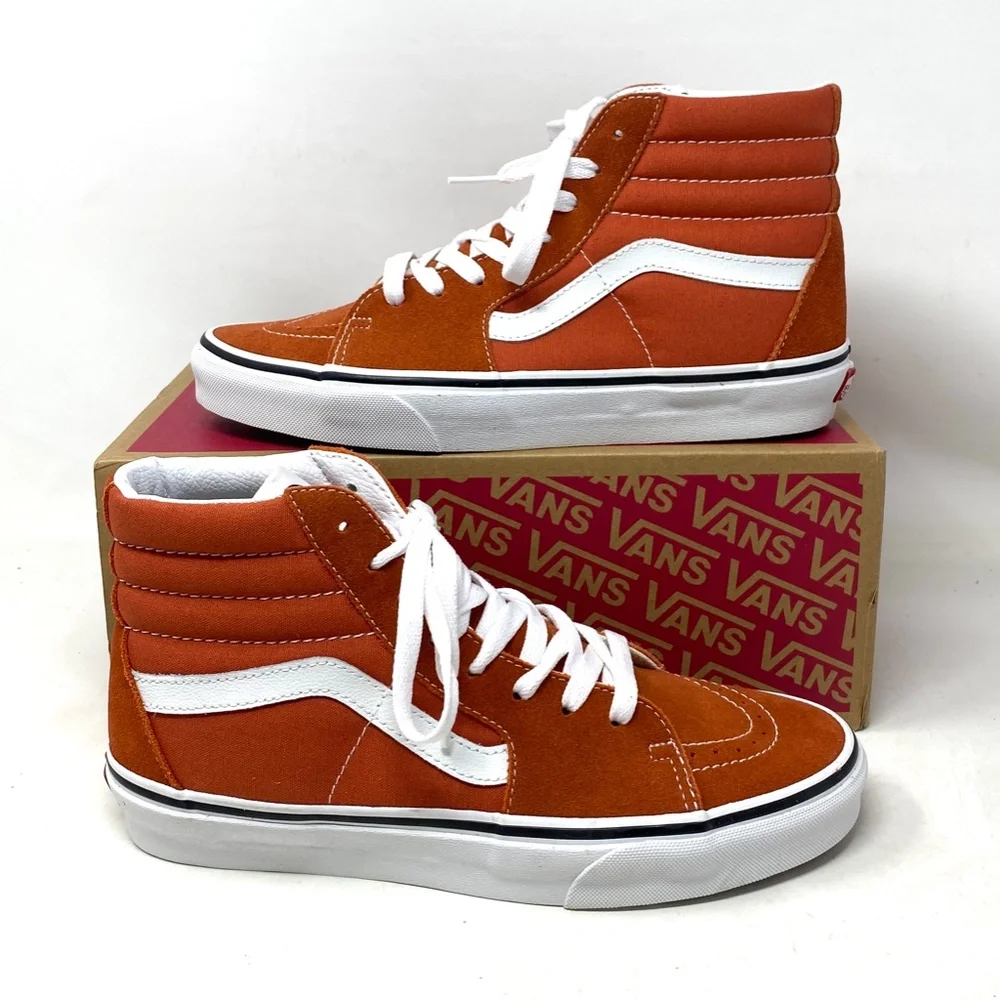 VANS Sk8-Hi Color Theory Shoes SB For Women Canvas Suede Burnt Ochre VN0005U9GWP - Picture 4 of 9
